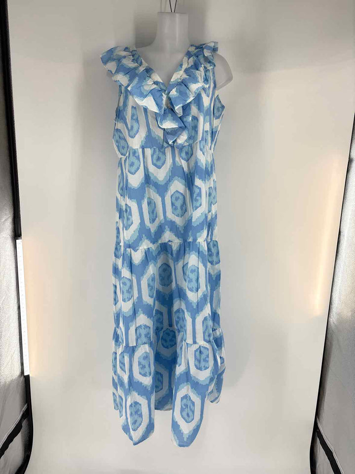 Size L Mud Pie Blue Print Dress