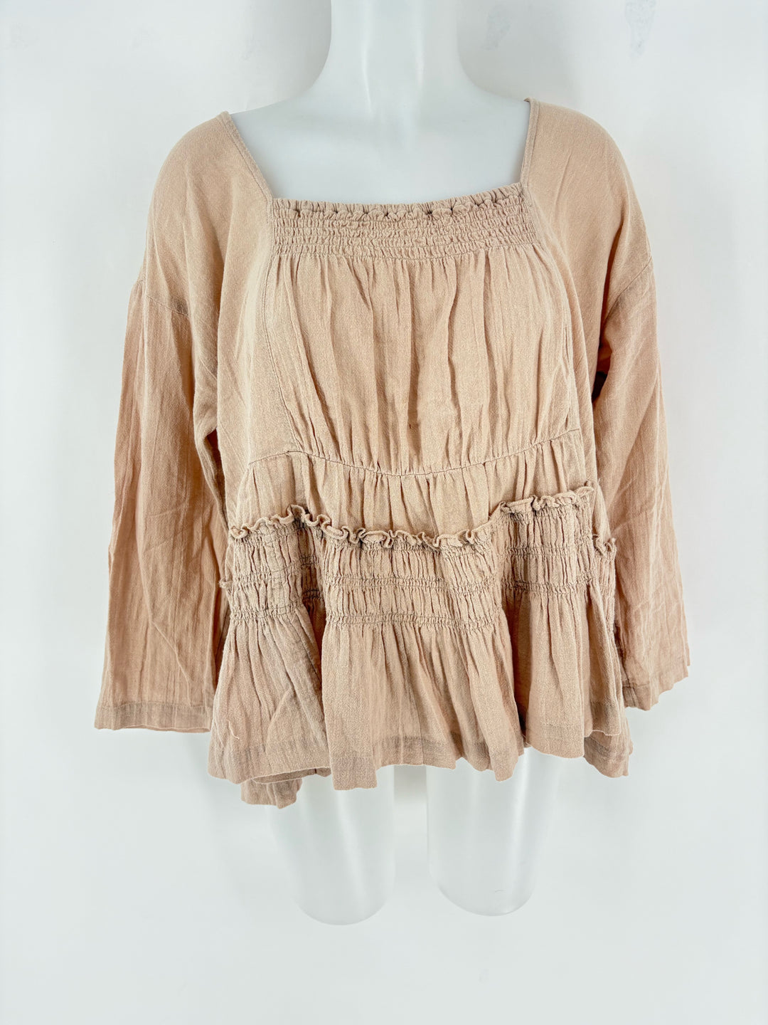 Size S FREE PEOPLE Beige Shirt