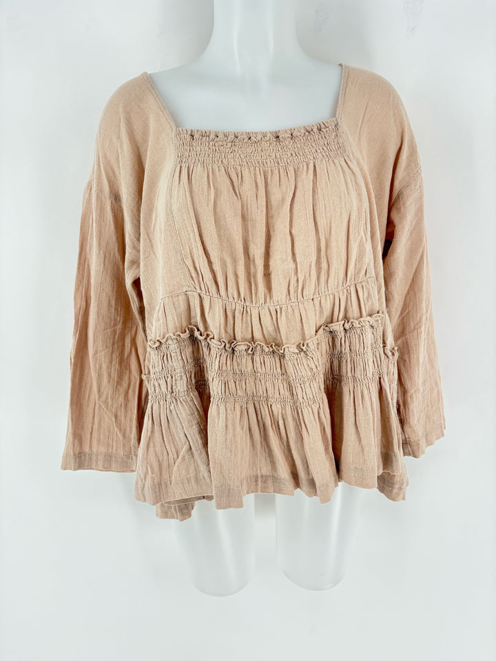 Size S FREE PEOPLE Beige Shirt