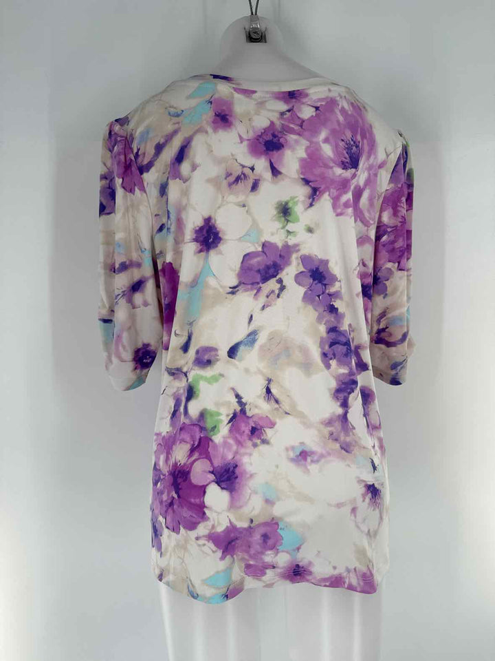Size XL SUSAN GRAVER Purple Print Shirt