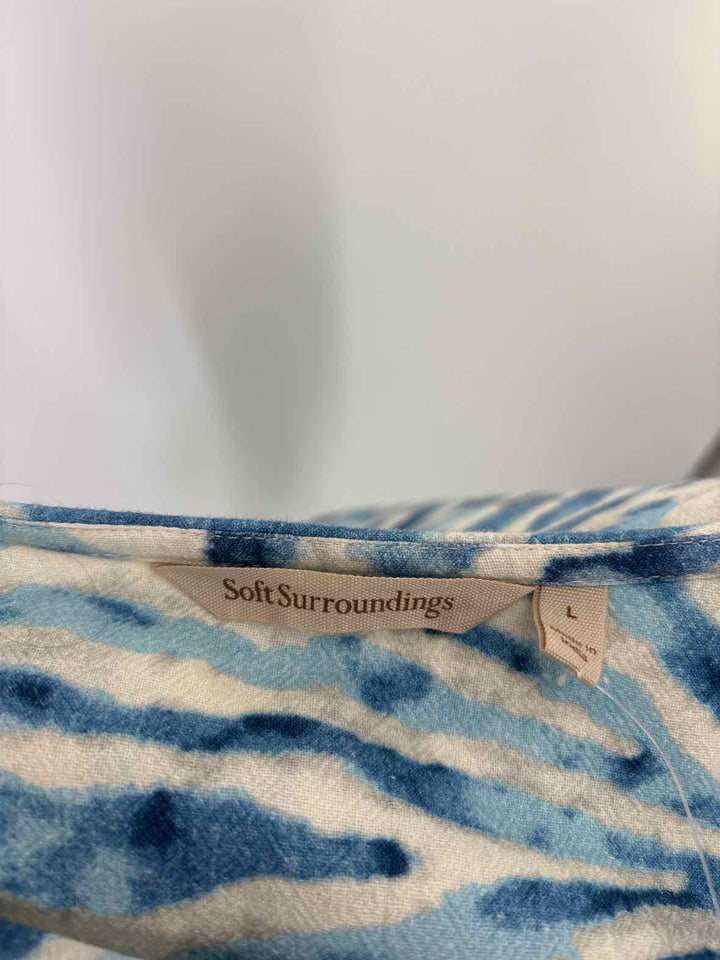 Size L SOFT SURROUNDINGS Blue Print Shirt