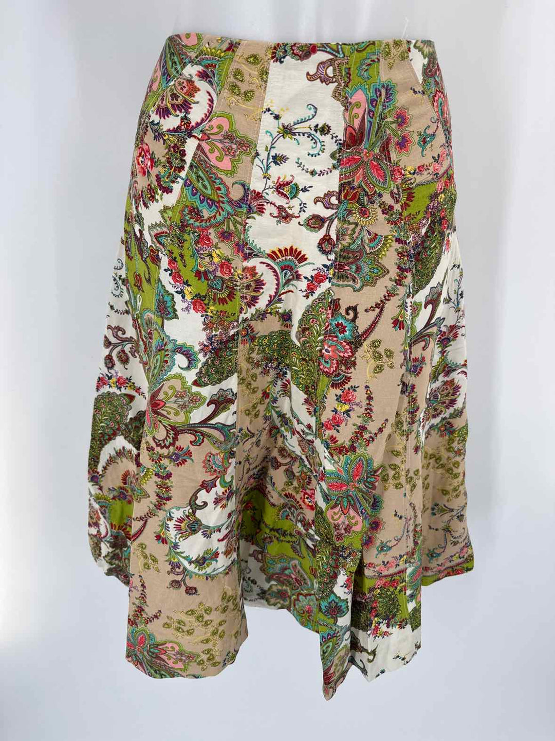 Size 10 PREMISE Green Print Skirt