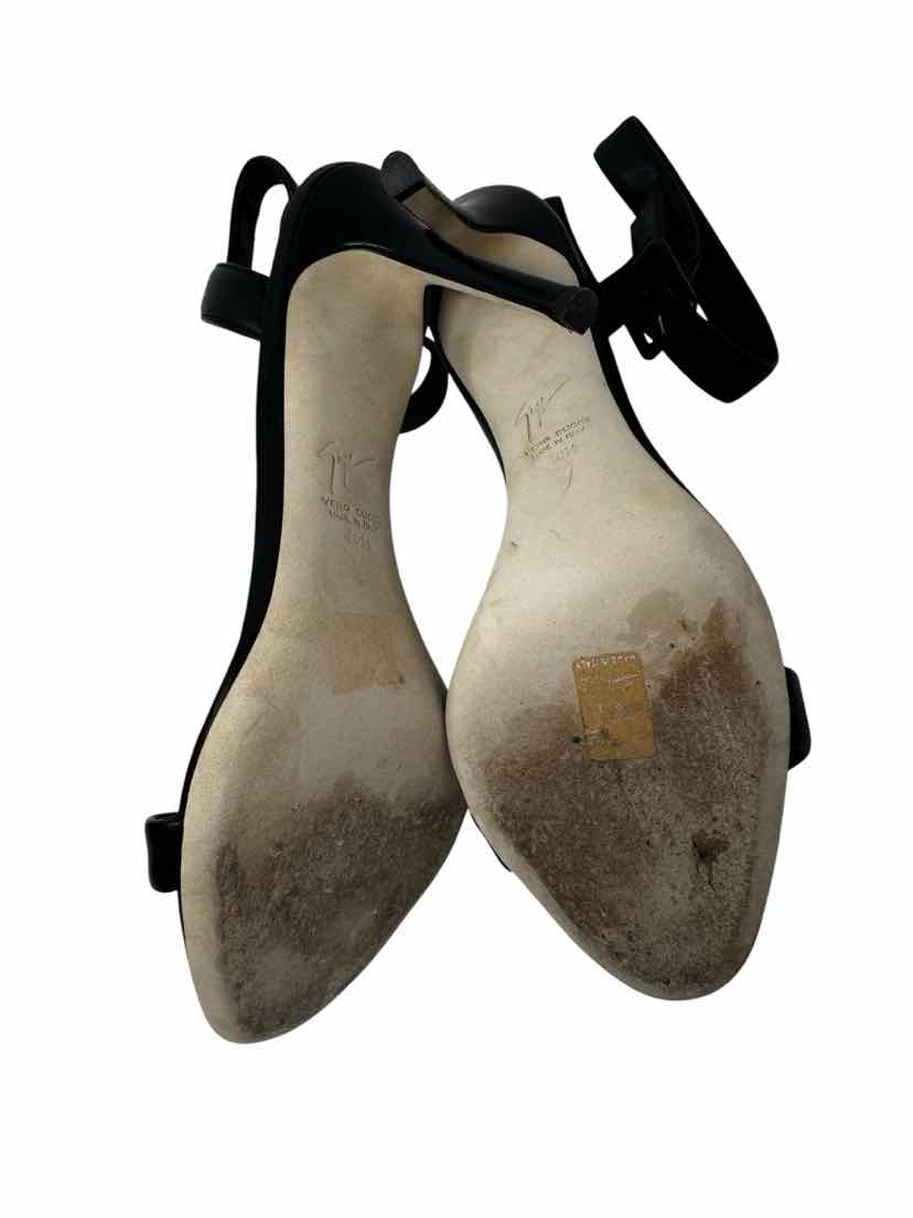 Shoe Size 40 GIUSEPPE ZANOTTI Black Leather Luxury - Pumps