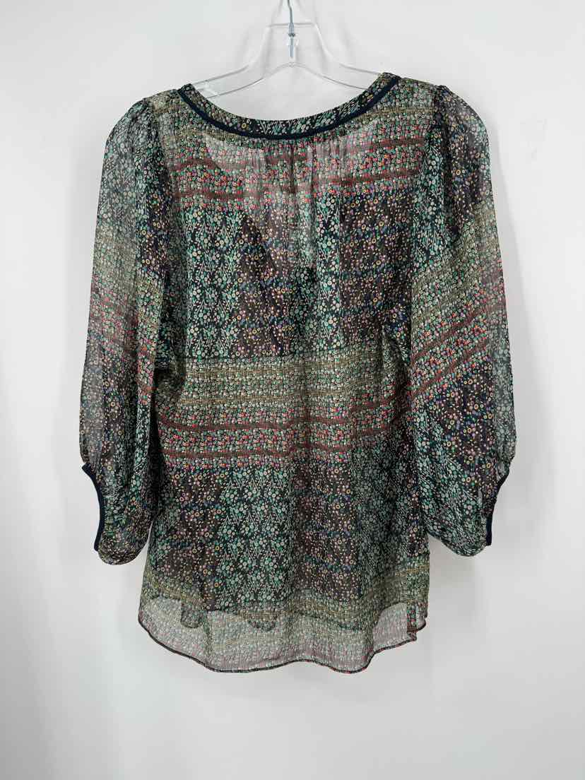 Size L MAEVE Navy Print Shirt