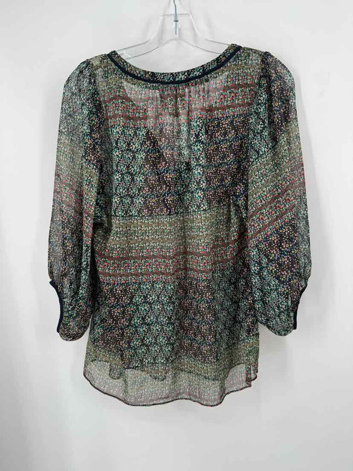 Size L MAEVE Navy Print Shirt
