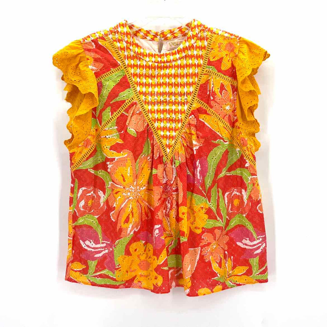 Size L VERB Orange Lace Shirt