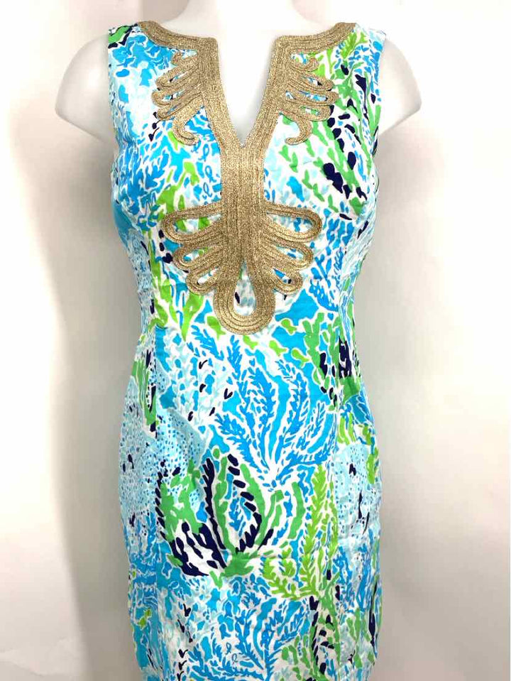Size 2 Lilly Pulitzer Blue Print Dress