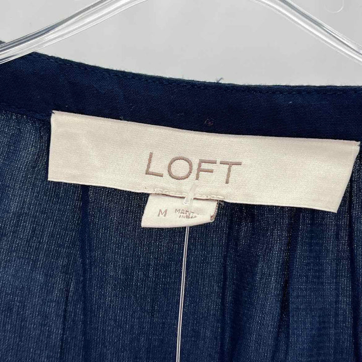 Size M LOFT Navy Print Shirt