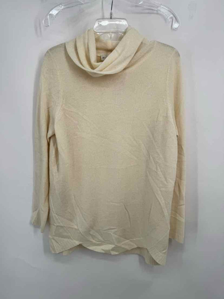 Size L WHITE + WARREN Cream Sweater