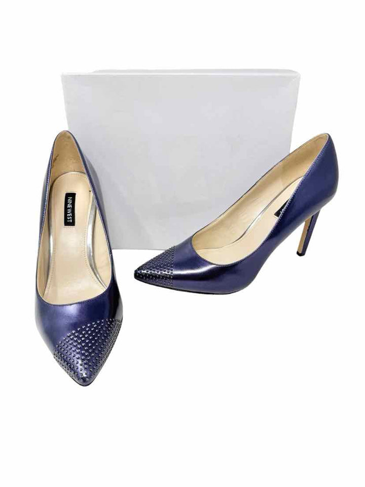 Shoe Size 9.5 Nine West Blue Leather Pumps