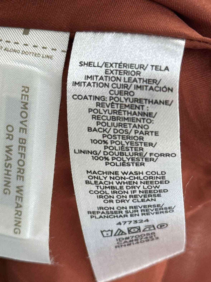 Size 14 LOFT Rust Faux Leather Skirt