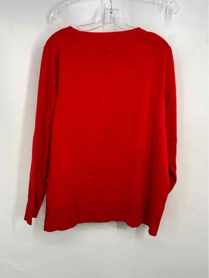 Size 1X CABLE & GAUGE Red Sweater