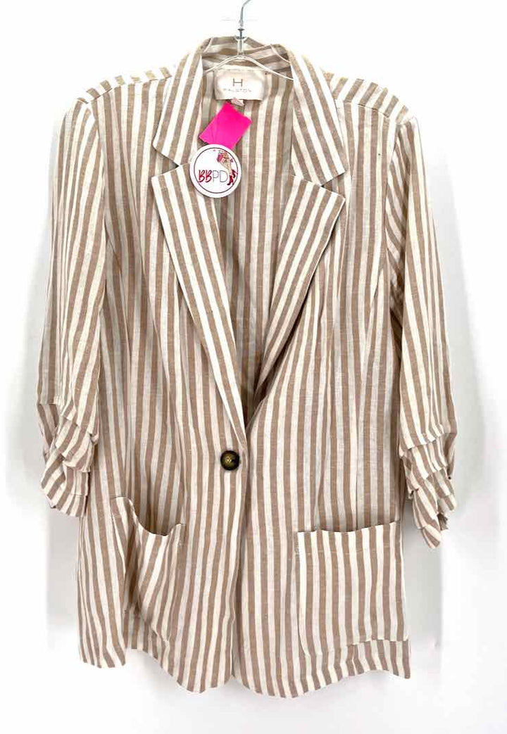 Size XL HALSTON Tan Linen Blazer