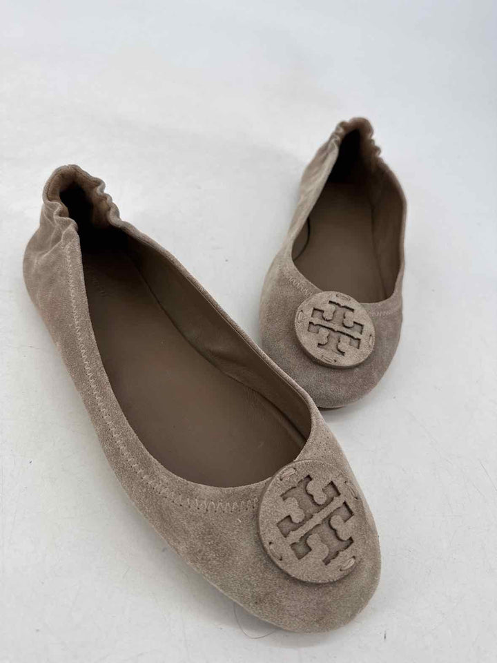 Shoe Size 10 Tory Burch Gray Suede Flats