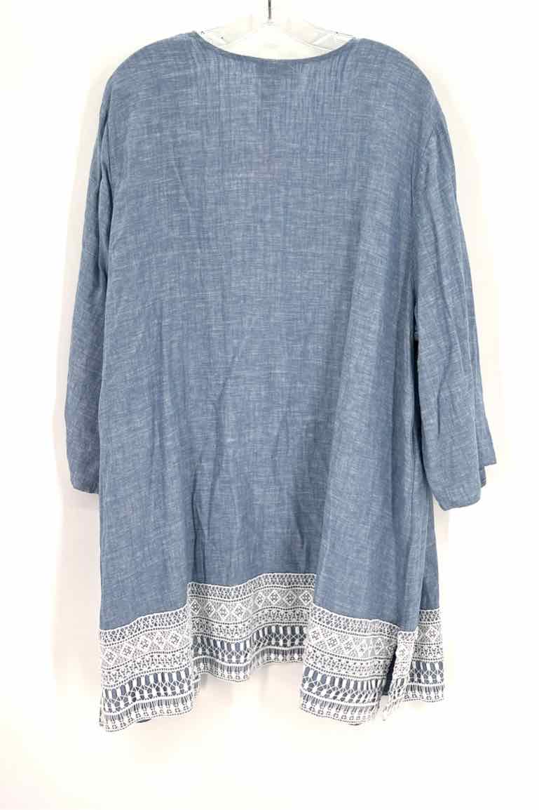 Size 2X CATHERINES Blue Linen Shirt