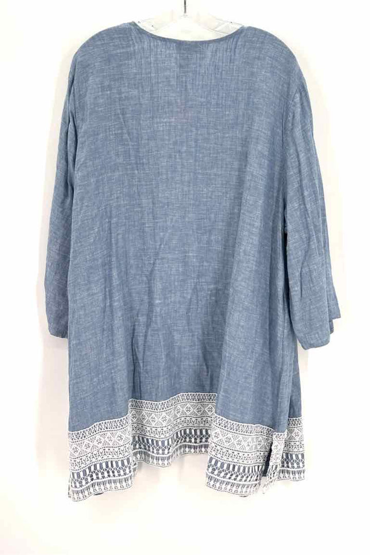 Size 2X CATHERINES Blue Linen Shirt