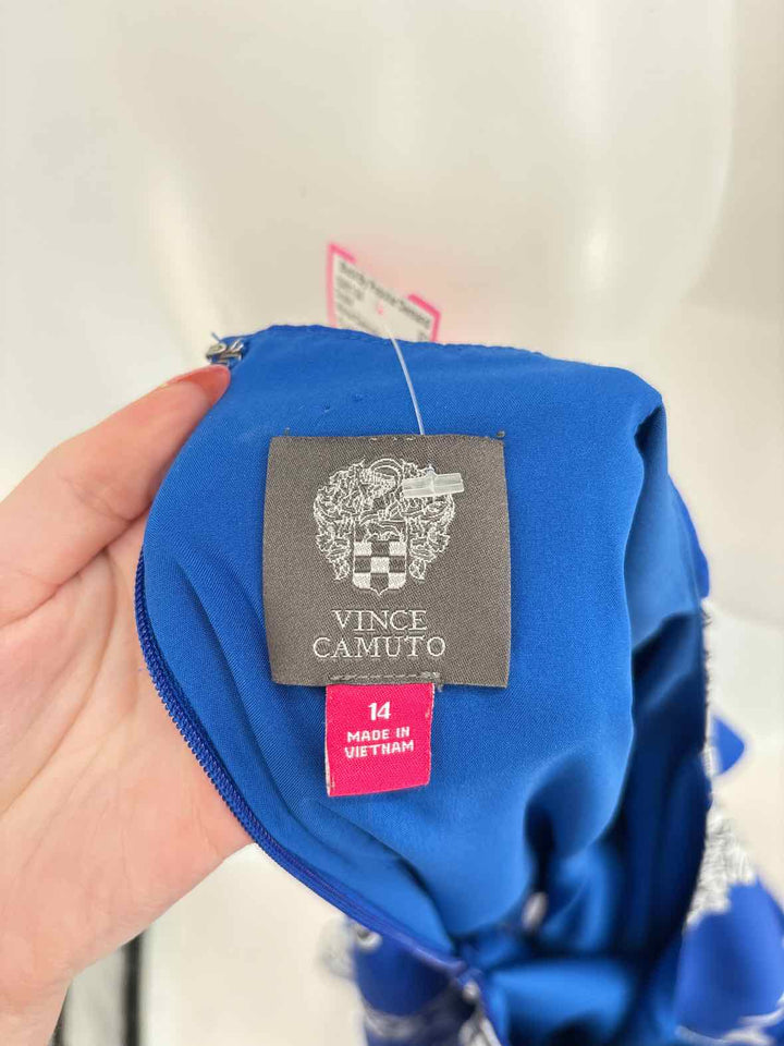 Size 14 Vince Camuto Blue Print Dress