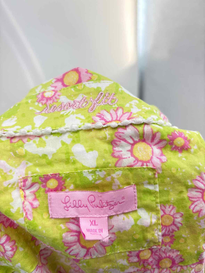 Size XL Lilly Pulitzer Green Print Shirt