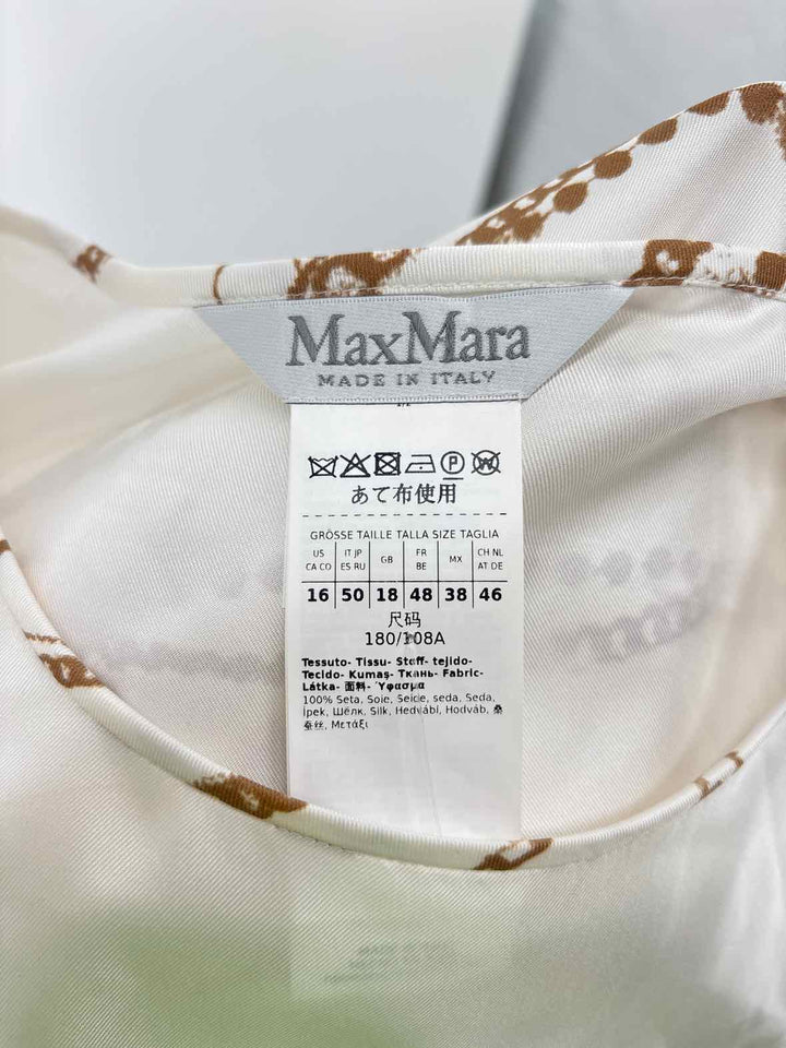 Size 16 MAX MARA White Print Shirt