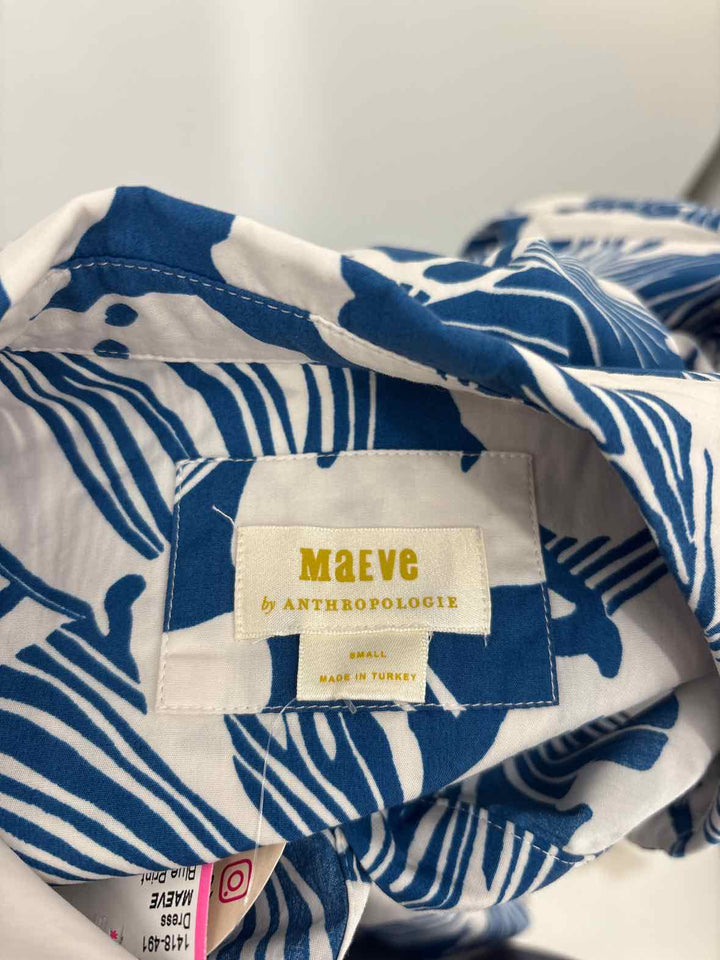 Size S MAEVE Blue Print Dress