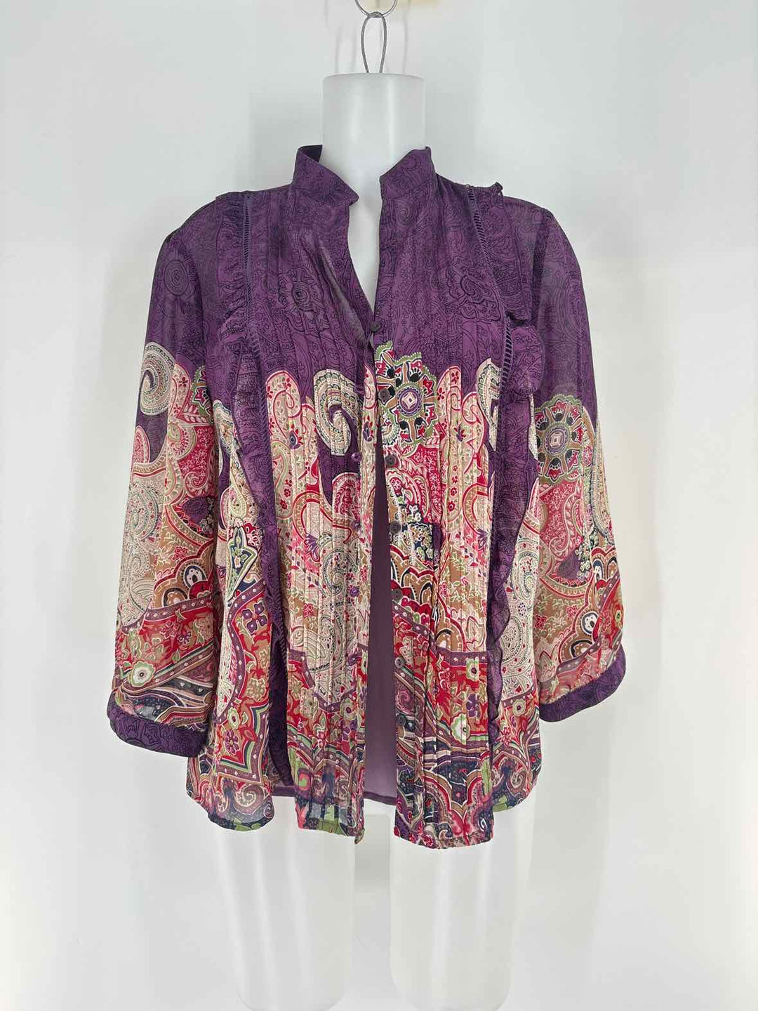 Size 1X Coldwater Creek Purple Print Shirt