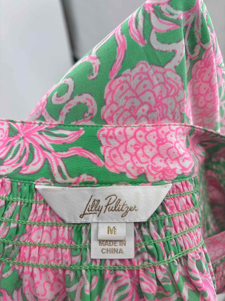 Size M Lilly Pulitzer Green Print Shirt