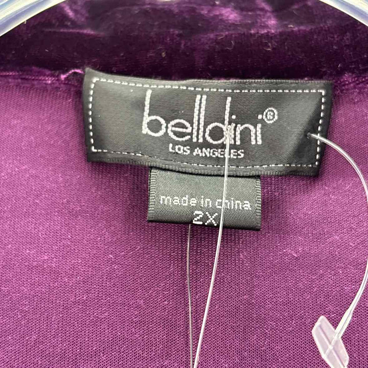 Size 2X BELLADINI Purple Velvet Shirt