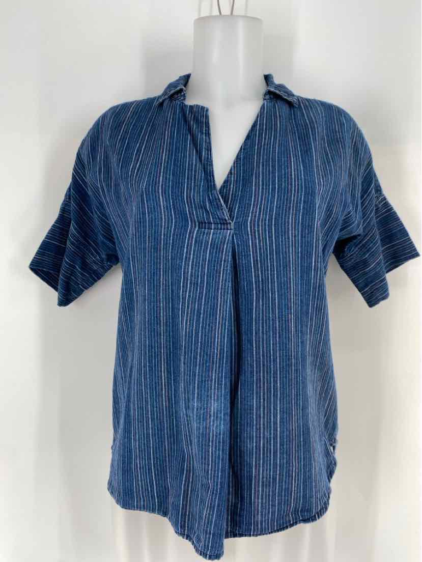 Size XXS MADEWELL Blue Print Shirt