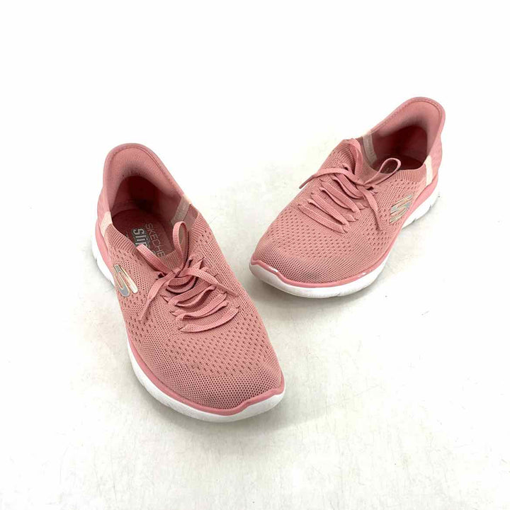 Shoe Size 10 Sketchers Pink Knit Sneakers