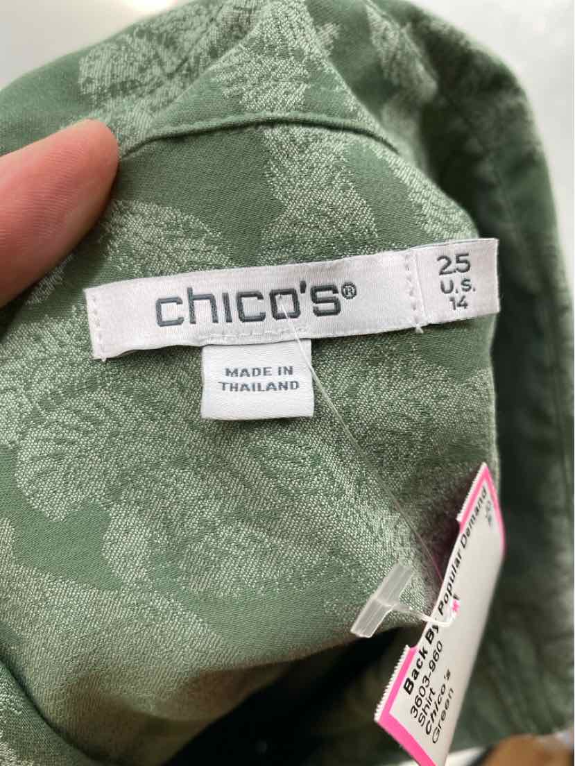 Size 14 Chico's Green Shirt