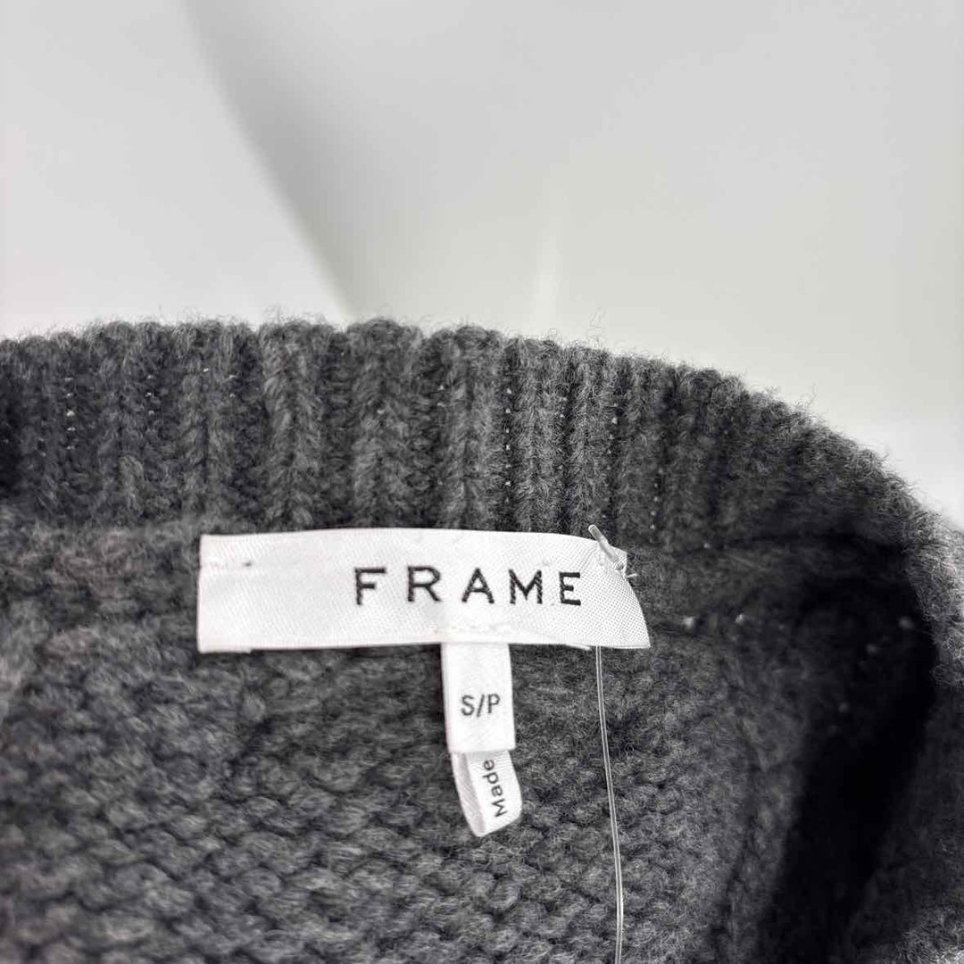 Size S FRAME Gray Knit Cardigan