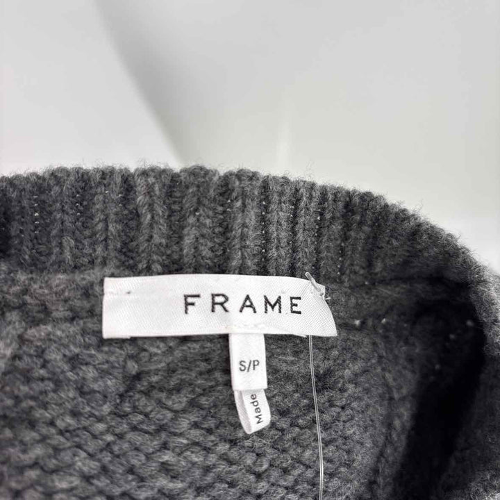 Size S FRAME Gray Knit Cardigan