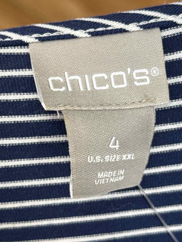 Size 2X Chico's Navy Print Shirt