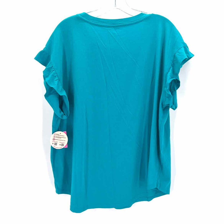 Size 2X CROWN & IVY Teal Knit Shirt