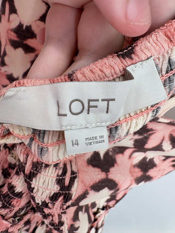Size 14 LOFT PINK PRINT Dress