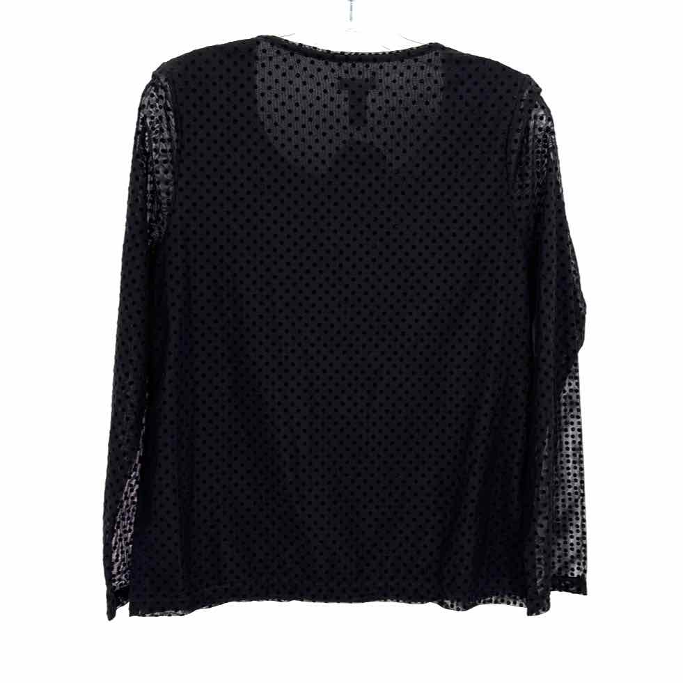 Size M Chico's Black Velvet Mesh Shirt