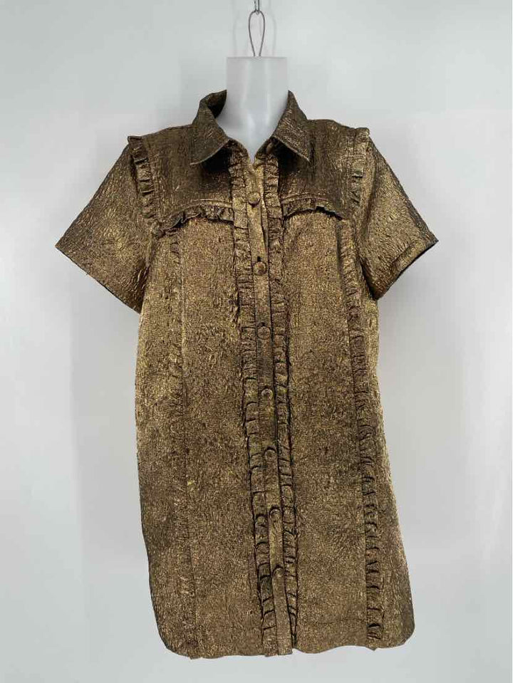 Size XL Anthropologie Gold Dress