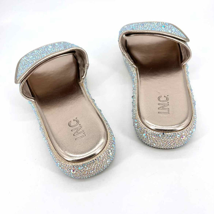 Shoe Size 10 INC Champagne Rhinestone Sandals