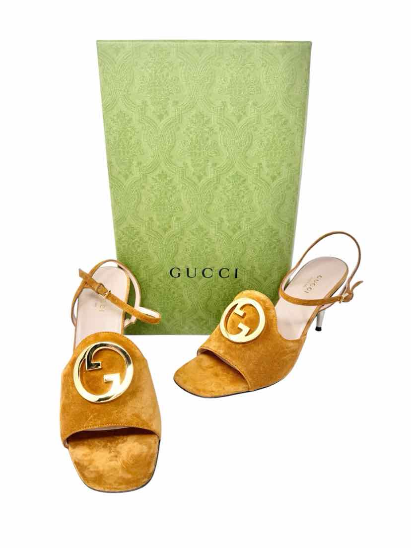 Shoe Size 38.5 Gucci Camel Suede Luxury - Heels