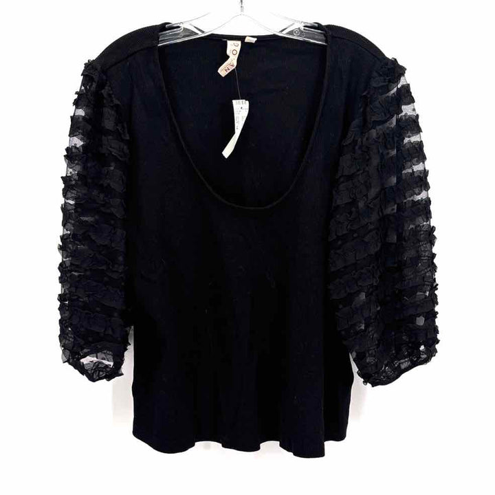 Size 3X DOLAN Black Lace Shirt