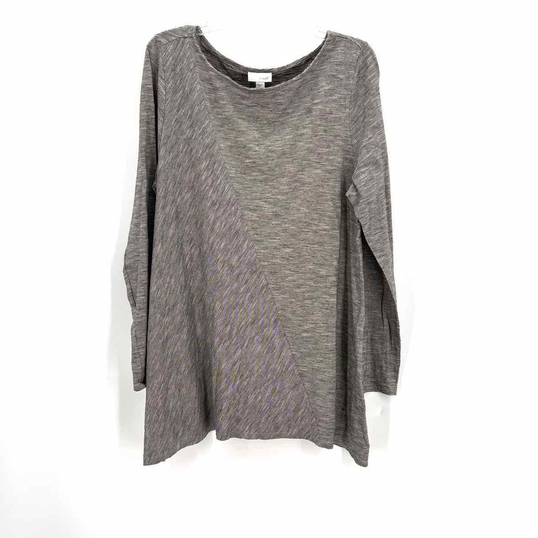 Size L J JILL Gray Cotton Shirt