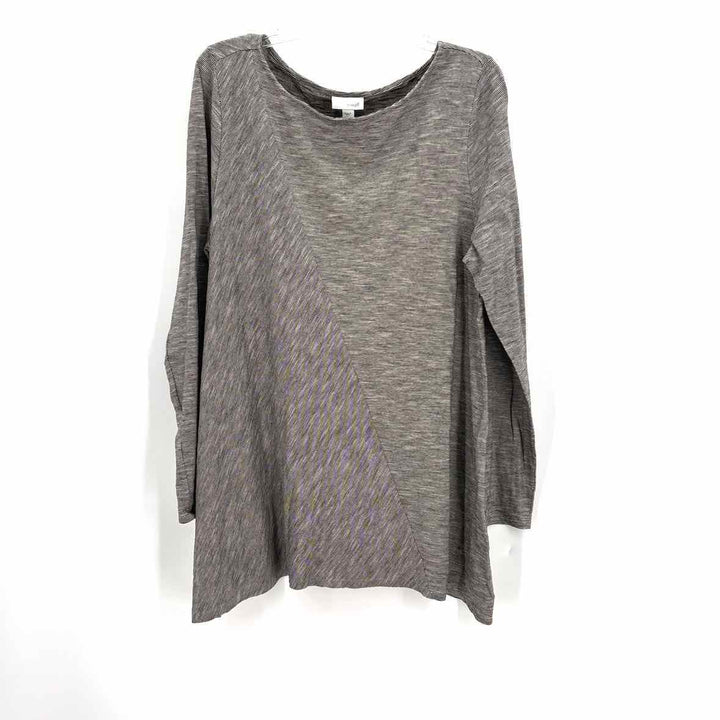 Size L J JILL Gray Cotton Shirt