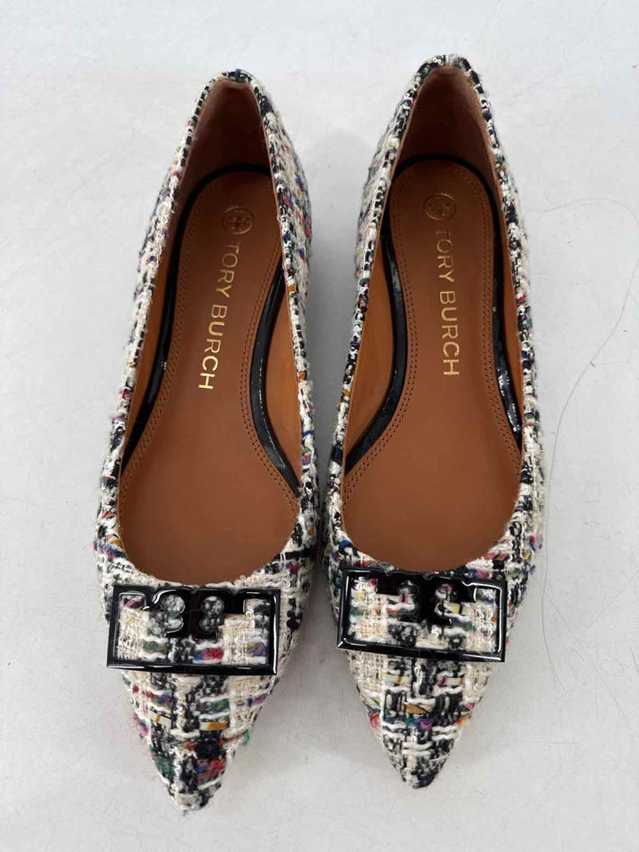 Shoe Size 9 Tory Burch Multi-Color Tweed Flats