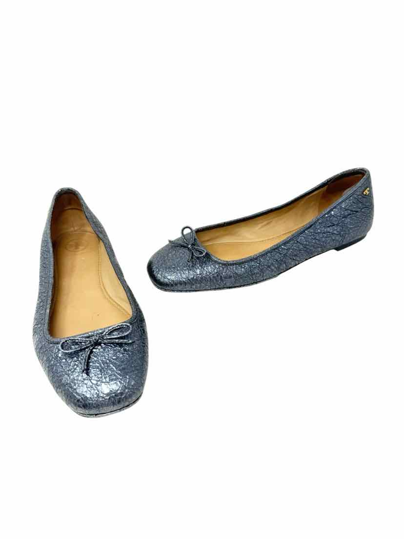 Shoe Size 9 Tory Burch Blue Leather Flats