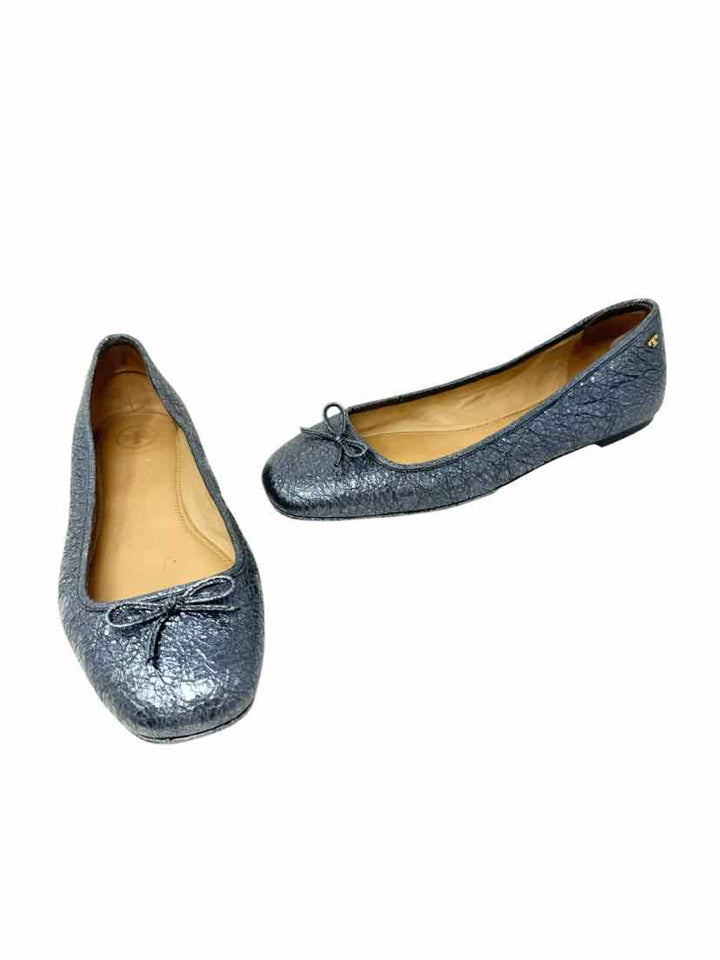 Shoe Size 9 Tory Burch Blue Leather Flats