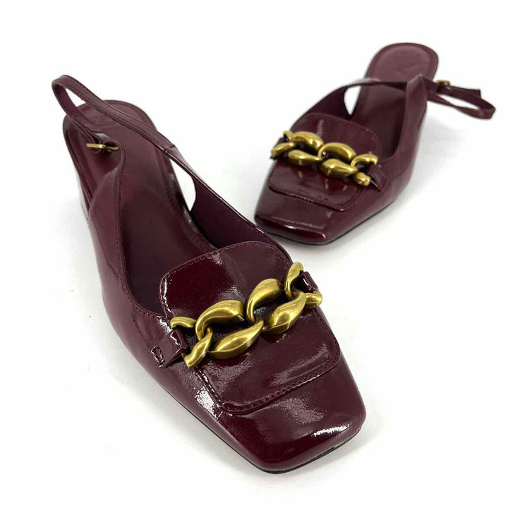 Shoe Size 7 Asos Burgundy PATENT Flats