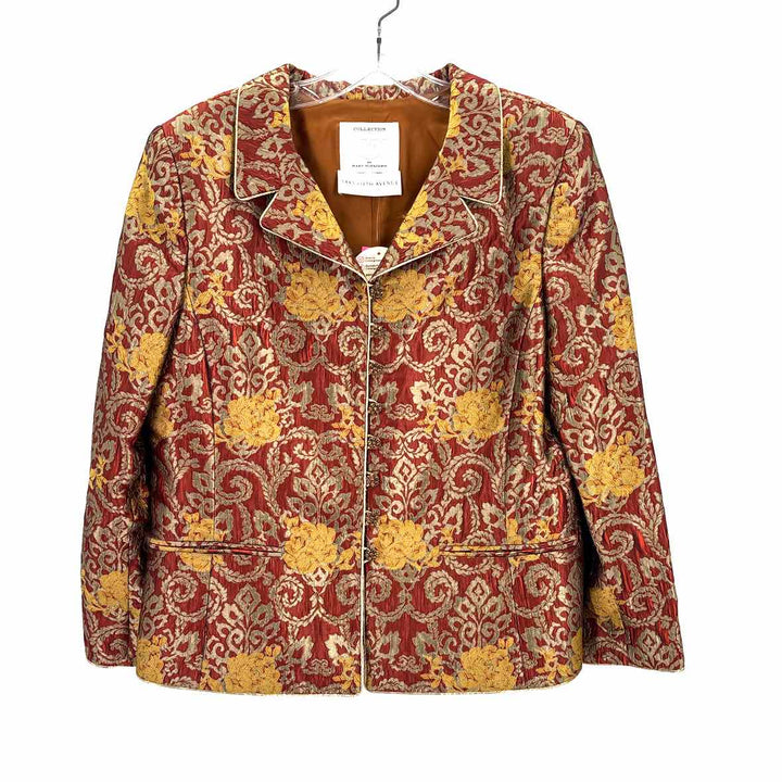 Size 14 SAKS FIFTH AVENUE Rust Brocade Jacket