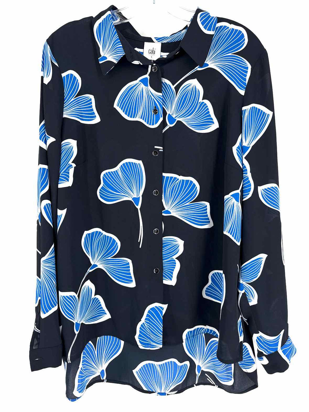 Size L CABI Black Print Shirt