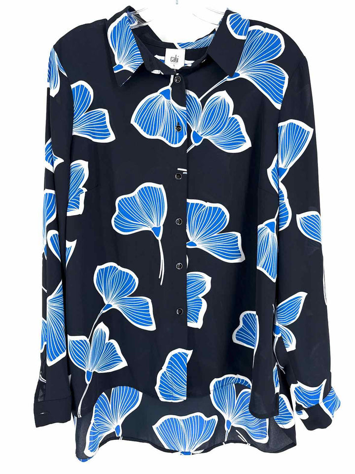 Size L CABI Black Print Shirt