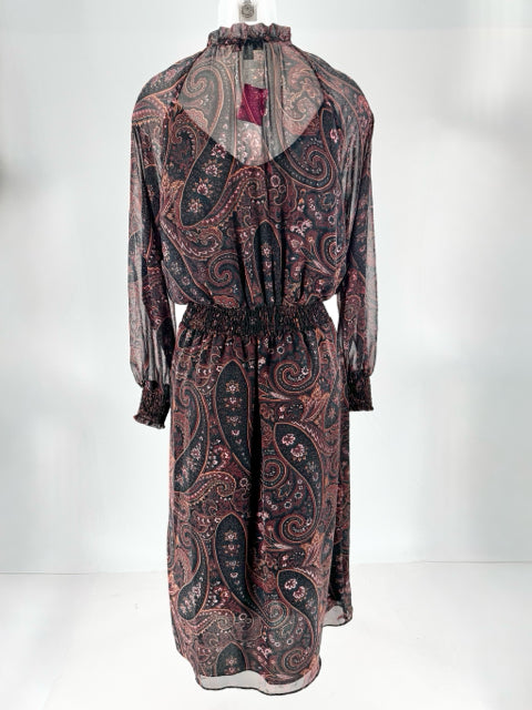 Size M Black Print Dress